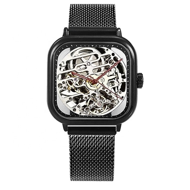 Skeleton Automatic Watch square case Skeleton Dial Mechanical Watch for Men 5ATM Customized Watches Design
