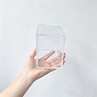 Vitrine moderne en acrylique, boîte de rangement transparente pré-assemblée, protection pour présentoir de cartes vertical autoportant