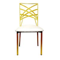 Fauteuil en cuir doré avec cadre en métal, jambes en fer, à l'infini, pour Salon de coiffure Louis, chaise d'événements modernes
