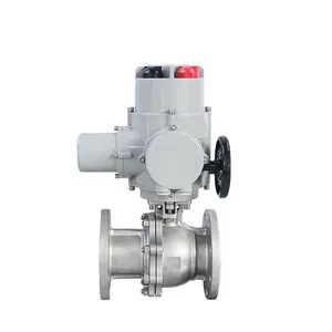 COVNA Electric 90 Degrees Rotary Actuator Cast Steel 220v Valve for Chemical Temperature Water Valves Motorized Ball Valve