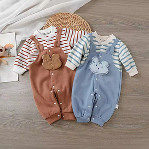 Set di Abbigliamento per <span class=keywords><strong>Bambini</strong></span> OEM ODM Personalizzato, Stile Casual per Neonati, <span class=keywords><strong>Tuta</strong></span> in 100% Cotone Tinta Unita - Product Image 2
