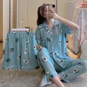 Hàn Quốc mùa xuân Ngắn Tay Áo Ngủ 3PC thiết lập baju tidur nhập khẩu daster Pijama wanita murah Pijama mujer Pyjama Femme PJ cho phụ nữ - Product Image 6