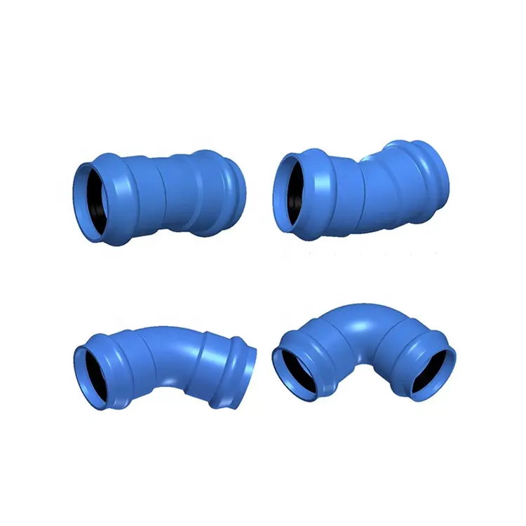 EN12842 FBE Coating Ductile Iron Double Socket 11.25/22.5/45.90 Degree Bend