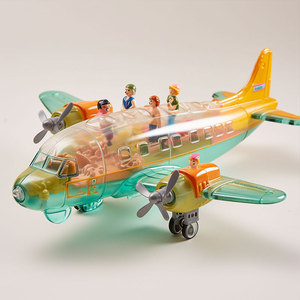 <b>Plastic</b> Toy Airplane With Mini Figures Open <b>Window</b> Playset For Kids 4-6 Years Old - Product Image 1