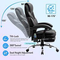 Vente en gros de chaise de direction ergonomique et confortable pour patron chaise de bureau chauffante à 7 points avec massage et télécommande