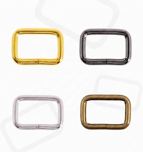 Wholesale silver <b>gold</b> brass rectangular D-shaped metal buckle, suitable for bag straps, <b>backpacks</b>, square rings - Product Image 1