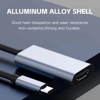 Aangepast logo ontwerp grijze kleur 4K 30Hz 60Hz USB-C naar adapterkabel type C voor laptops, smartphones en tablets