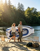 Bateau pneumatique épais en PVC, 2/3/4 places, haute flottabilité, pour la pêche, radeau portable pour sports nautiques sur lac et rivière, vente chaude