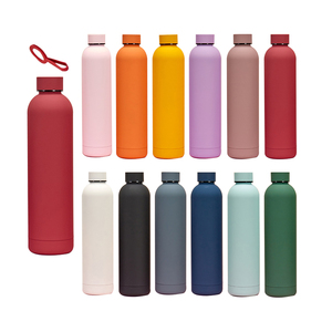 Customized 500ml Rubber Coated Stainless Steel Insulated Water Bottle For Travel,gym,sports,hiking,cycling,school,wedding Gift - Product Image 1