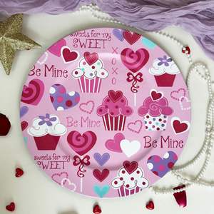 Platos de San Valentín al por Mayor, Decoración Creativa para Fiestas de San Valentín, Lindos Platos de Plástico de 13 Pulgadas para Citas Románticas - Product Image 3