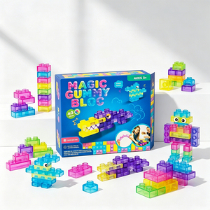 Cubes de gelée Montessori, kit de construction sensoriel pour tout-petits en TPE, jouet portable pour l'apprentissage préscolaire, développement de l'équilibre - Product Image 1