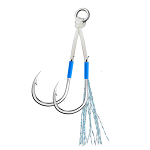 อี้หวู่ พลาเมอร์ 2 ชิ้น/ถุง 13 #   17 #   เบ็ดตกปลาทะเลเหล็กกล้าคาร์บอนแบบสองหัว - Product Image 4