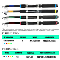 Set Pancing 2 Bagian 1.8m, Reel, Umpan, Joran Spinning, Joran Laut, Kit Umpan Lunak, Jaring Pendaratan, Perlengkapan Memancing Lengkap