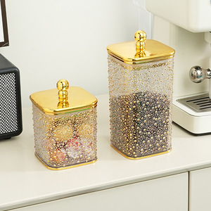 YHYP Vente chaude transfrontalière Décoration Contenants de rangement pour bonbons en plastique bronzé scellés avec couvercles pour la décoration de la maison Cuisine - Product Image 5