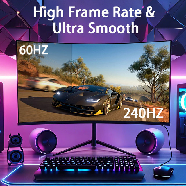 Customized 27 Inch 1080p/2K/5K 240 MHz Curved Gaming Monitor VGA for New Desktop Home Office Business Anti-blue Light