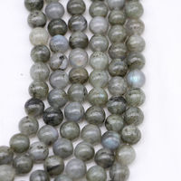 Cuentas de labradorita de 4mm, 6mm, 8mm, 10mm, cuentas de piedra de labradorita Natural, accesorio de cuentas naturales para fabricación de joyas, Color blanco de 15"