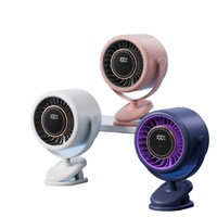 Ventilateur de bureau portable à clip, 6 vitesses, rechargeable, mini ventilateur avec écran LED, angle réglable, silencieux, pour la maison, le bureau, le camping