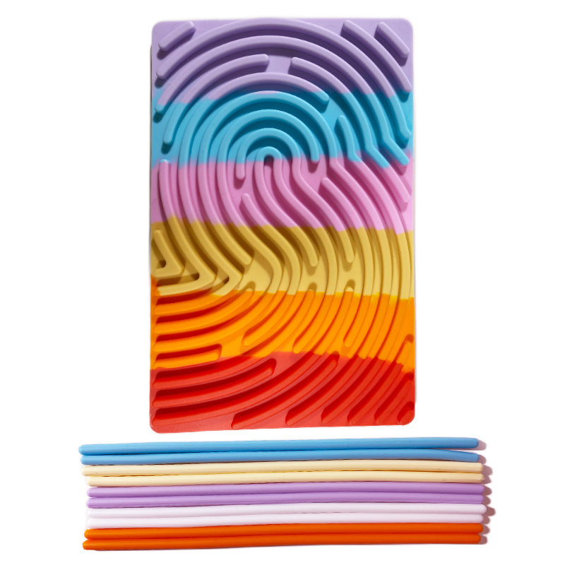 Foglio di silicone rettangolare a doppia faccia color arcobaleno