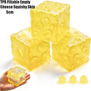 <span class=keywords><strong>Kit</strong></span> de fabrication de squishies en forme de fromage, avec enveloppes souples transparentes en TPR <span class=keywords><strong>à</strong></span> remplir et bouchons, 5 cm, pour squishies faits main - Product Image 1