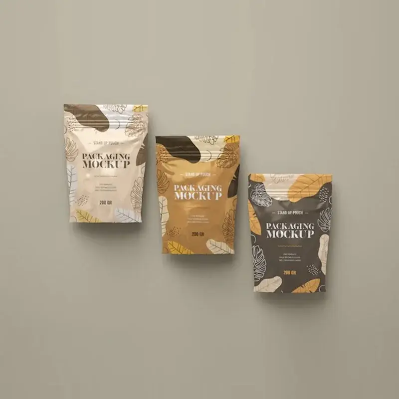 Low MOQ vuoto stampa personalizzata campione gratuito 3 sacchetti di mylar con sigillo laterale 3.5 grammi per biscotti caramelle gommose per tè e caffè