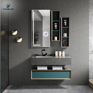 Armoires à miroirs légers haut de gamme style luxe 40 pouces tenture murale flottante 2 et 3 tiroirs meubles de bain vanité de salle de bain - Product Image 6