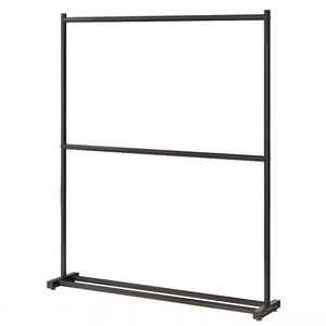 Porte-vêtements double couche en fer gain de place, à poser au sol, armoire portable avec <span class=keywords><strong>tringle</strong></span> de suspension et étagères, pliable pour chambre et bureau - Product Image 4