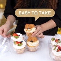 MOQ 50 pièces – Boîtes à gâteaux transparentes jetables en plastique épaissi, contenants blister pour gâteaux en forme de coupelle