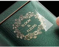 Autocollants personnalisés en feuille d'or à transfert thermique, avec des designs de logo métalliques, adaptés à l'emballage et à la marque.