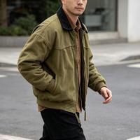 Veste de travail d'hiver en toile Canvas Fireman Lobster Clasp Workwear, fermeture éclair intégrale, style décontracté pour l'extérieur