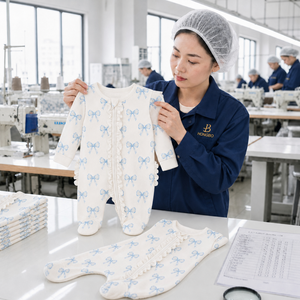 Pijama de Bambú Orgánico Hongbo con Spandex para Bebé, con Cierre de Dos Vías y Volantes, para Dormir, Unisex, de 0 a 24 <span class=keywords><strong>Meses</strong></span> - Product Image 4