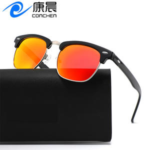 Nuevas Gafas de Sol Retro de Estilo Europeo Americano con Media Montura para Hombre, UV400 Polarizadas, Marco de PC, Lentes Negras TAC, Protección Solar - Product Image 3