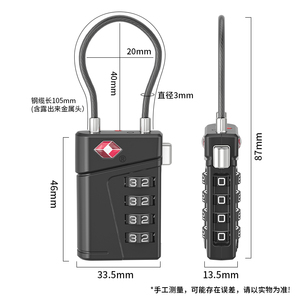 TSA-545 4 quay số đầy màu sắc hợp kim kẽm TSA số mã khóa kết hợp 008 khóa xi lanh TSA ổ khóa - Product Image 5