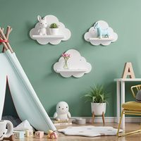 Ensemble de 3 étagères flottantes en forme de nuage pour la chambre d'enfant, joli présentoir mural blanc pour la décoration de la chambre des enfants.