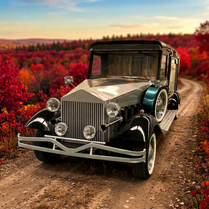 Voiture funéraire électrique vintage populaire, personnalisable avec sièges en cuir couleur sur mesure et peinture 3K pour transport spécial - Product Image 1