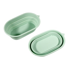 TangChu Oval Foldable Fermentation Blue <b>Silicone</b> Mold Cake <b>Baking</b> Tool - Product Image 2