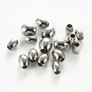 30 perles entretoises en acier inoxydable 4/5/6 mm, ovales lisses argentées, pour la fabrication artisanale de bracelets, colliers et bijoux DIY - Product Image 5