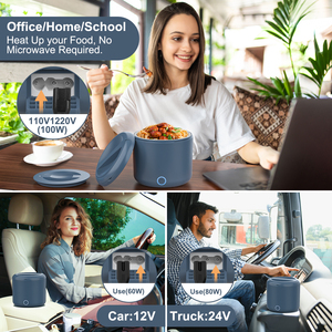Boîte à lunch électrique Herrfilk 100W 41oz, étanche, chauffage rapide, mini boîte à lunch électrique portable pour voiture et bureau - Product Image 4