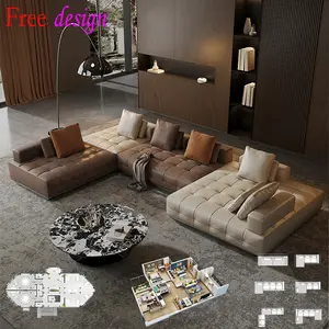 Sofa desain Italia mewah gratis paket lantai gratis rendering 3D rumah Hotel Vila proyek solusi lengkap Sofa mebel