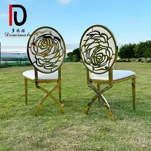 豪華なゴールドイベント宴会椅子屋外ホテルパーティーステンレス鋼結婚式の椅子