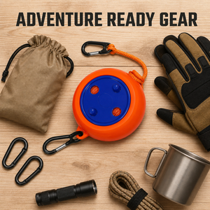 Corde à linge rétractable portable orange et bleue avec manivelle et double mousqueton pour extérieur, personnalisable avec votre logo, équipement OEM ODM en gros - Product Image 4