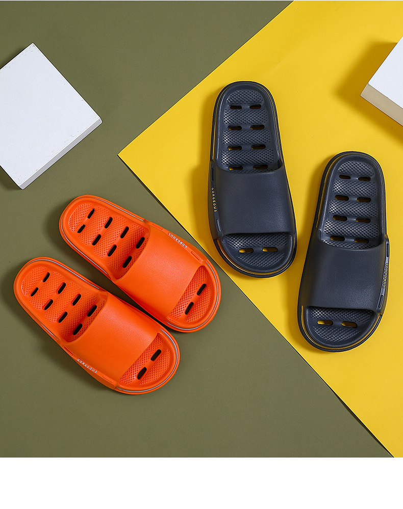 Men Hollowed Slippers Summer Household Non-slip Bathroom Quick Dry EVA Slides Slippers