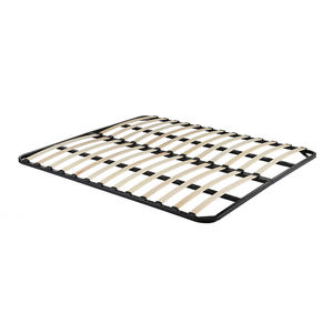 Suministro de fábrica King Size Metal Hierro Roble Marco de cama de madera con listones - Product Image 1