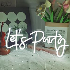Insegna Luminosa LED 'Cheerful Let's Party' per Decorazione Murale, Ideale per Addio al Nubilato, Camera da Letto, Casa, Bar - Product Image 1