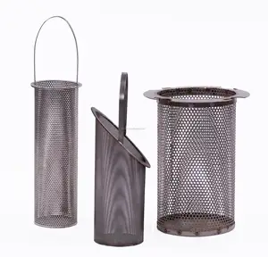 Il disegno del cliente OEM in acciaio inox struttura in tubo di filtro cilindrica cestino elemento tubo con i tipi di maniglia bar