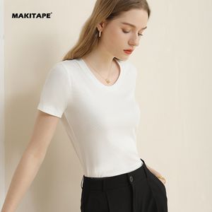 KS146A Vente en gros de t-shirts pour femmes à manches courtes, coupe ajustée, avec logo personnalisé vintage et applications perforées - Product Image 2