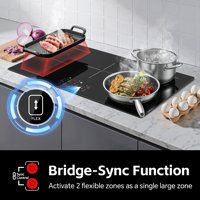 Table de cuisson électrique à induction intégrée de 36 pouces, 5 brûleurs, 10800W,Booster, Minuterie, Verrouillage enfants, Contrôle tactile par capteur, Sans prise