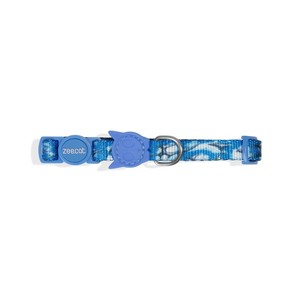 ปลอกคอแมว H3D ลายสีฟ้า ปรับได้ พร้อมหัวเข็มขัดนิรภัยสำหรับแมว - Product Image 1