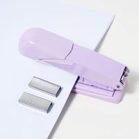 Mini Engrapadora Portátil de Mano para Estudiantes, para Organizar Libros y Exámenes, Papelería de Encuadernación