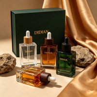 Flacons compte-gouttes de luxe en verre pour huiles essentielles, forme carrée plate ou rectangulaire, avec bouchon en bois de noyer, 15ml, 30ml, 50ml, 100ml, pour huiles corporelles