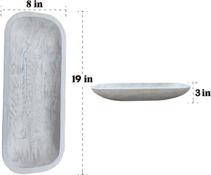 Bol à pâte en bois <span class=keywords><strong>de</strong></span> ferme, <span class=keywords><strong>de</strong></span> style rustique, Antique, blanc et Vintage, sculpté à la main pour décoration <span class=keywords><strong>de</strong></span> maison, 1 pièce - Product Image 4